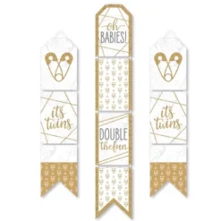 Big Dot Of Happiness It's Twins - Hanging Vertical Paper Door Banners - Gold Twins Baby Shower Wall Decoration Kit - Indoor Door Decor -Party Planers Store GUEST 163bf3d3 9e73 4ec6 adb0 df7a21685605