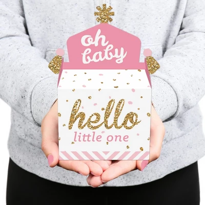 Big Dot Of Happiness Hello Little One - Pink And Gold - Treat Box Party Favors - Girl Baby Shower Goodie Gable Boxes - Set Of 12 8 Big Dot Of Happiness Hello Little One - Pink And Gold - Treat Box Party Favors - Girl Baby Shower Goodie Gable Boxes - Set Of 12 - Image 6