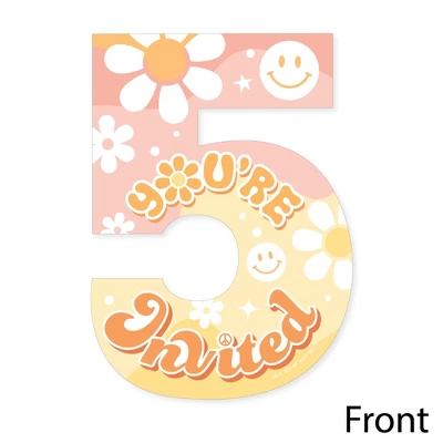 Big Dot Of Happiness Five Is A Vibe - Shaped Fill-In Invitations - Boho Hippie Fifth Birthday Party Invitation Cards With Envelopes - Set Of 12 4 Big Dot Of Happiness Five Is A Vibe - Shaped Fill-In Invitations - Boho Hippie Fifth Birthday Party Invitation Cards With Envelopes - Set Of 12 - Image 2