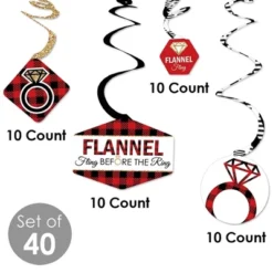 Big Dot Of Happiness Flannel Fling Before The Ring - Buffalo Plaid Bachelorette Party Hanging Decor - Party Decoration Swirls - Set Of 40 -Party Planers Store GUEST 17c6b048 674d 48e1 8fc3 bffa0cb55b56
