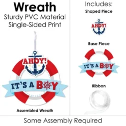 Big Dot Of Happiness Ahoy It's A Boy - Outdoor Nautical Baby Shower Decor - Front Door Wreath -Party Planers Store GUEST 187da232 6a20 492d b30c 78a236b7f822