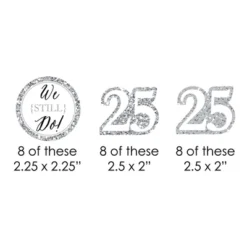 Big Dot Of Happiness We Still Do Paper Straw Decor - 25th Wedding Anniversary Party Striped Decorative Straws - Set Of 24