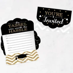 Big Dot Of Happiness Tassel Worth The Hassle - Gold - Fill-In Cards - Graduation Party Fold And Send Invitations - Set Of 8 -Party Planers Store GUEST 18f3e8f5 2e24 4ff6 826a 91012e080b4d