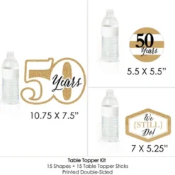 Big Dot Of Happiness We Still Do - 50th Wedding Anniversary - Anniversary Party Centerpiece Sticks - Table Toppers - Set Of 15 -Party Planers Store GUEST 1925052b 88e3 4d54 8c89 c969fc0ebe1e