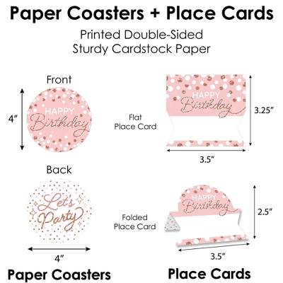 Big Dot Of Happiness Pink Rose Gold Birthday - Happy Birthday Party Paper Charger And Table Decorations - Chargerific Kit - Place Setting For 8 8 Big Dot Of Happiness Pink Rose Gold Birthday - Happy Birthday Party Paper Charger And Table Decorations - Chargerific Kit - Place Setting For 8 - Image 6