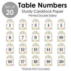 Big Dot Of Happiness Wildflowers Bride - Boho Floral Bridal Shower And Wedding Party Double-Sided 5 X 7 Inches Cards - Table Numbers - 1-20 -Party Planers Store GUEST 1af3a6b7 9fae 473f a6eb 76d9dfe248f0