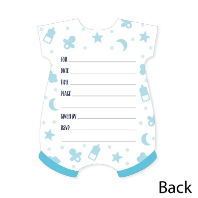 Big Dot Of Happiness It's A Boy - Shaped Fill-in Invitations - Blue Baby Shower Invitation Cards With Envelopes - Set Of 12 5 Big Dot Of Happiness It's A Boy - Shaped Fill-in Invitations - Blue Baby Shower Invitation Cards With Envelopes - Set Of 12 - Image 3