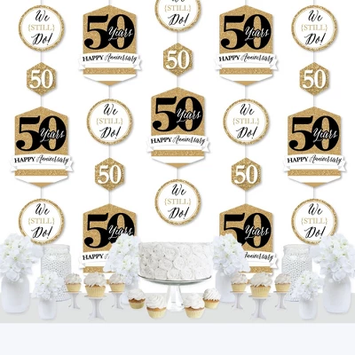 Big Dot Of Happiness We Still Do - 50th Wedding Anniversary - Anniversary Party DIY Dangler Backdrop - Hanging Vertical Decorations - 30 Pieces 3 Big Dot Of Happiness We Still Do - 50th Wedding Anniversary - Anniversary Party DIY Dangler Backdrop - Hanging Vertical Decorations - 30 Pieces