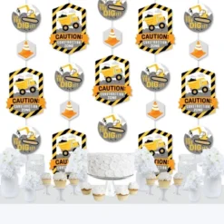 Big Dot Of Happiness Dig It - Construction Party Zone - Baby Shower Or Birthday Party DIY Backdrop - Hanging Vertical Decorations - 30 Pieces