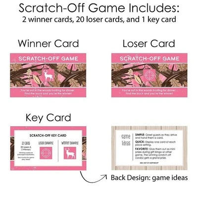 Big Dot Of Happiness Pink Gone Hunting - Deer Hunting Girl Camo Baby Shower Or Birthday Party Game Scratch Off Cards - 22 Count 5 Big Dot Of Happiness Pink Gone Hunting - Deer Hunting Girl Camo Baby Shower Or Birthday Party Game Scratch Off Cards - 22 Count - Image 3