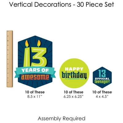 Big Dot Of Happiness Boy 13th Birthday - Official Teenager Birthday Party DIY Dangler Backdrop - Hanging Vertical Decorations - 30 Pieces 8 Big Dot Of Happiness Boy 13th Birthday - Official Teenager Birthday Party DIY Dangler Backdrop - Hanging Vertical Decorations - 30 Pieces - Image 6