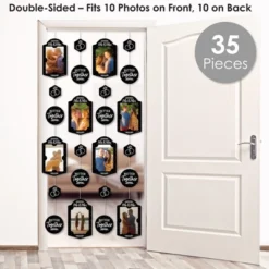 Big Dot Of Happiness Mr. And Mrs. - Black And White Wedding Or Bridal Shower Vertical Photo Garland 35 Pieces