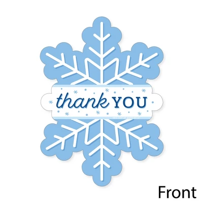 Big Dot Of Happiness Blue Snowflakes - Shaped Thank You Cards - Winter Holiday Party Thank You Note Cards With Envelopes - Set Of 12 4 Big Dot Of Happiness Blue Snowflakes - Shaped Thank You Cards - Winter Holiday Party Thank You Note Cards With Envelopes - Set Of 12 - Image 2