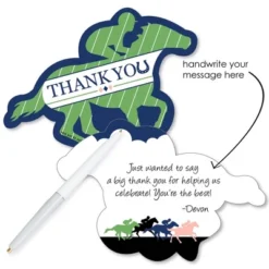 Big Dot Of Happiness Kentucky Horse Derby - Shaped Thank You Cards - Horse Race Party Thank You Note Cards With Envelopes - Set Of 12