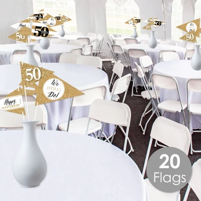 Big Dot Of Happiness We Still Do - 50th Wedding Anniversary - Triangle Anniversary Party Photo Props - Pennant Flag Centerpieces - Set Of 20 3 Big Dot Of Happiness We Still Do - 50th Wedding Anniversary - Triangle Anniversary Party Photo Props - Pennant Flag Centerpieces - Set Of 20