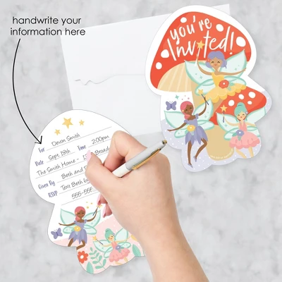 Big Dot Of Happiness Let's Be Fairies - Shaped Fill-In Invitations - Fairy Garden Birthday Party Invitation Cards With Envelopes - Set Of 12 3 Big Dot Of Happiness Let's Be Fairies - Shaped Fill-In Invitations - Fairy Garden Birthday Party Invitation Cards With Envelopes - Set Of 12
