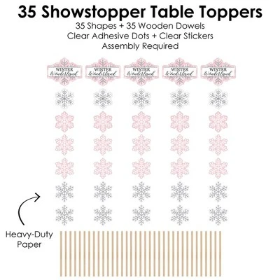 Big Dot Of Happiness Pink Winter Wonderland - Holiday Snowflake Birthday Party & Baby Shower Centerpiece Sticks - Showstopper Table Toppers -35 Pieces 6 Big Dot Of Happiness Pink Winter Wonderland - Holiday Snowflake Birthday Party & Baby Shower Centerpiece Sticks - Showstopper Table Toppers -35 Pieces - Image 4
