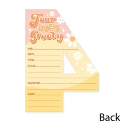 Big Dot Of Happiness Four-Ever Groovy - Shaped Fill-In Invitations - Boho Hippie Fourth Birthday Party Invitation Cards With Envelopes - Set Of 12 9 Big Dot Of Happiness Four-Ever Groovy - Shaped Fill-In Invitations - Boho Hippie Fourth Birthday Party Invitation Cards With Envelopes - Set Of 12 -Party Planers Store GUEST 20a2b6ad d933 4e7b 8503 83e28242a037