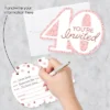 Big Dot Of Happiness 40th Pink Rose Gold Birthday - Shaped Fill-In Invitations - Happy Birthday Party Invitation Cards With Envelopes - Set Of 12 -Party Planers Store GUEST 21310fef 6691 4f63 a582 9da8750b0f45