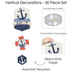 Big Dot Of Happiness Ahoy - Nautical - Baby Shower Or Birthday Party DIY Dangler Backdrop - Hanging Vertical Decorations - 30 Pieces -Party Planers Store GUEST 21e3b25c 389f 4863 89ec 228f7cdd52d2