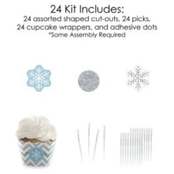 Big Dot Of Happiness Winter Wonderland - Cupcake Decoration - Snowflake Holiday Party & Winter Wedding Cupcake Wrappers & Treat Picks Kit - Set Of 24 -Party Planers Store GUEST 22aadfaa d1f8 4855 9455 00f3edb3fac6