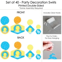 Big Dot Of Happiness Ducky Duck - Baby Shower Or Birthday Party Hanging Decor - Party Decoration Swirls - Set Of 40 -Party Planers Store GUEST 244e9921 ef4c 421b 92a8 ba584e75e605