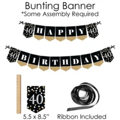 Big Dot Of Happiness Adult 40th Birthday - Gold - Banner And Photo Booth Decorations - Birthday Party Supplies Kit - Doterrific Bundle -Party Planers Store GUEST 24d5cdd9 e35c 4b91 abac 9ab94a898af2