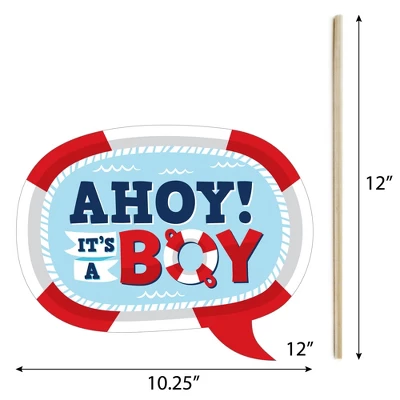 Big Dot Of Happiness Ahoy It's A Boy - Nautical Baby Shower Photo Booth Props Kit - 20 Count 6 Big Dot Of Happiness Ahoy It's A Boy - Nautical Baby Shower Photo Booth Props Kit - 20 Count - Image 4