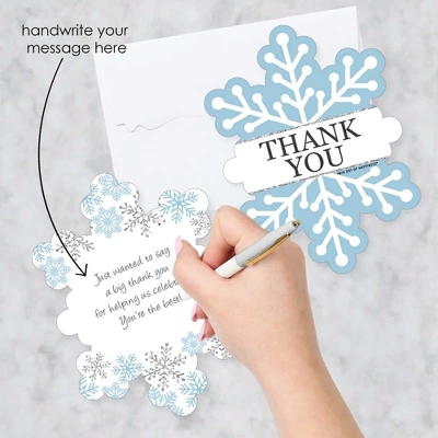 Big Dot Of Happiness Winter Wonderland - Shaped Thank You Cards - Snowflake Holiday Party & Winter Wedding Thank You Cards With Envelopes - Set Of 12 3 Big Dot Of Happiness Winter Wonderland - Shaped Thank You Cards - Snowflake Holiday Party & Winter Wedding Thank You Cards With Envelopes - Set Of 12