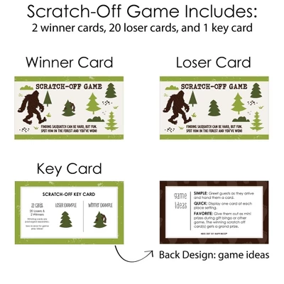 Big Dot Of Happiness Sasquatch Crossing - Bigfoot Party Or Birthday Party Game Scratch Off Cards - 22 Count 5 Big Dot Of Happiness Sasquatch Crossing - Bigfoot Party Or Birthday Party Game Scratch Off Cards - 22 Count - Image 3