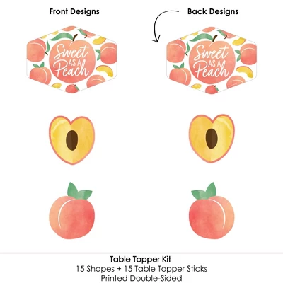 Big Dot Of Happiness Sweet As A Peach - Fruit Themed Baby Shower Or Birthday Party Centerpiece Sticks - Table Toppers - Set Of 15 6 Big Dot Of Happiness Sweet As A Peach - Fruit Themed Baby Shower Or Birthday Party Centerpiece Sticks - Table Toppers - Set Of 15 - Image 4