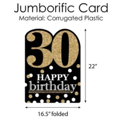 Big Dot Of Happiness Adult 30th Birthday - Gold - Happy Birthday Giant Greeting Card - Big Shaped Jumborific Card -Party Planers Store GUEST 2673032f 6200 4a44 aacc e9237b2d6972