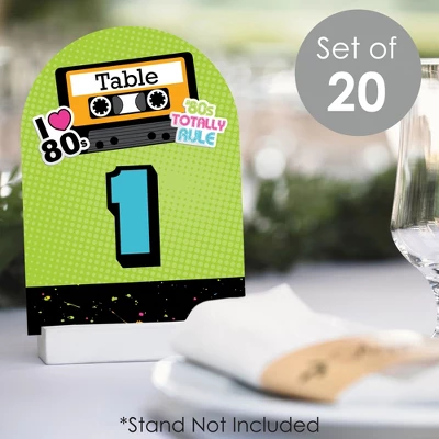 Big Dot Of Happiness 80’s Retro - Totally 1980s Party Double-Sided 5 X 7 Inches Cards - Table Numbers - 1-20 3 Big Dot Of Happiness 80’s Retro - Totally 1980s Party Double-Sided 5 X 7 Inches Cards - Table Numbers - 1-20