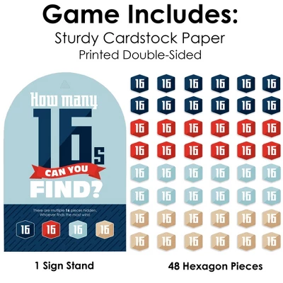 Big Dot Of Happiness Boy 16th Birthday - Sweet Sixteen Birthday Party Scavenger Hunt - 1 Stand And 48 Game Pieces - Hide And Find Game 5 Big Dot Of Happiness Boy 16th Birthday - Sweet Sixteen Birthday Party Scavenger Hunt - 1 Stand And 48 Game Pieces - Hide And Find Game - Image 3
