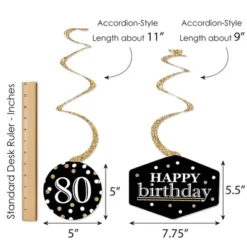 Big Dot Of Happiness Adult 80th Birthday - Gold - Birthday Party Hanging Decor - Party Decoration Swirls - Set Of 40 -Party Planers Store GUEST 27266943 c364 4011 8400 bd6d804a0bc1