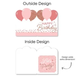 Big Dot Of Happiness Pink Rose Gold Birthday - Happy Birthday Giant Greeting Card - Big Shaped Jumborific Card - 16.5 X 22 Inches -Party Planers Store GUEST 27550971 7c67 48dc 81a0 7b8a7ba33f06