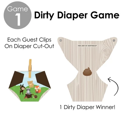 Big Dot Of Happiness Woodland Creatures - Baby Shower Conversation Starter - 2-in-1 Dirty Diaper Game - Set Of 24 6 Big Dot Of Happiness Woodland Creatures - Baby Shower Conversation Starter - 2-in-1 Dirty Diaper Game - Set Of 24 - Image 4