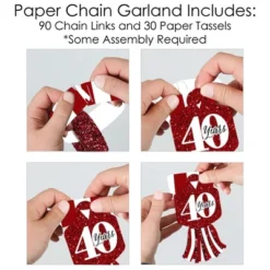 Big Dot Of Happiness We Still Do - 40th Wedding Anniversary - 90 Chain Links & 30 Paper Tassels Decoration Kit - Party Paper Chains Garland - 21 Feet -Party Planers Store GUEST 27d7bbb6 fc4f 46d1 b948 50fbae447aec