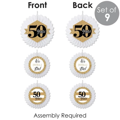 Big Dot Of Happiness We Still Do - 50th Wedding Anniversary - Hanging Anniversary Party Tissue Decoration Kit - Paper Fans - Set Of 9 6 Big Dot Of Happiness We Still Do - 50th Wedding Anniversary - Hanging Anniversary Party Tissue Decoration Kit - Paper Fans - Set Of 9 - Image 4