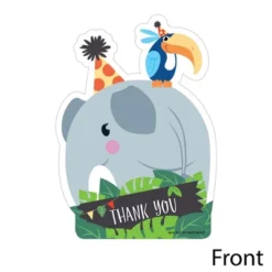 Big Dot Of Happiness Jungle Party Animals - Shaped Thank You Cards - Safari Birthday Party Or Baby Shower Thank You Cards With Envelopes - Set Of 12 -Party Planers Store GUEST 284f1d40 6d43 46c6 bf13 4b9e295093af