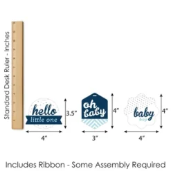 Big Dot Of Happiness Hello Little One - Blue And Silver - Assorted Hanging Boy Baby Shower Favor Tags - Gift Tag Toppers - Set Of 12 -Party Planers Store GUEST 28a102fc 64b5 4e12 8970 95d3cd51f4d8