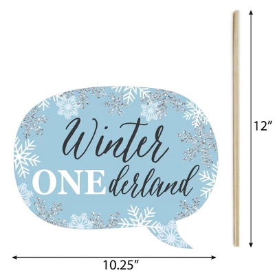 Big Dot Of Happiness Funny Onederland - Holiday Snowflake Winter Wonderland Birthday Party Photo Booth Props Kit - 10 Piece 5 Big Dot Of Happiness Funny Onederland - Holiday Snowflake Winter Wonderland Birthday Party Photo Booth Props Kit - 10 Piece - Image 3
