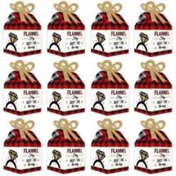 Big Dot Of Happiness Flannel Fling Before The Ring - Square Favor Gift Boxes - Buffalo Plaid Bachelorette Party Bow Boxes - Set Of 12 -Party Planers Store GUEST 29540fac 8121 40a1 a541 e0b0eb5c61ba