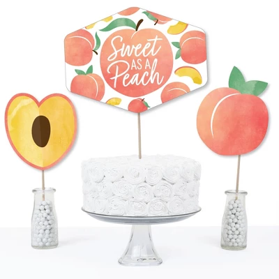 Big Dot Of Happiness Sweet As A Peach - Fruit Themed Baby Shower Or Birthday Party Centerpiece Sticks - Table Toppers - Set Of 15 4 Big Dot Of Happiness Sweet As A Peach - Fruit Themed Baby Shower Or Birthday Party Centerpiece Sticks - Table Toppers - Set Of 15 - Image 2