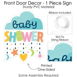 Big Dot Of Happiness Colorful Baby Shower - Hanging Porch Gender Neutral Party Outdoor Decorations - Front Door Decor - 1 Piece Sign -Party Planers Store GUEST 29f377f8 f968 409e b3ca f9e6c9562d44