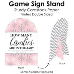 Big Dot Of Happiness Pink Winter Wonderland Holiday Snowflake Birthday Party And Baby Shower Game - 1 Stand And 40 Cards - Candy Guessing Game -Party Planers Store GUEST 2a2710af fc8e 4ffc a500 6de964ab5c64