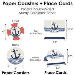 Big Dot Of Happiness Ahoy - Nautical - Baby Shower Or Birthday Party Paper Charger & Table Decorations Chargerific Kit For 8 -Party Planers Store GUEST 2f1389c9 4793 41dd acfe 3568c313f47b