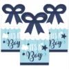 Big Dot Of Happiness It's A Boy - Square Favor Gift Boxes - Blue Baby Shower Bow Boxes - Set Of 12