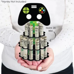 Big Dot Of Happiness Game Zone - DIY Pixel Video Game Party Or Birthday Party Money Holder Gift - Cash Cake