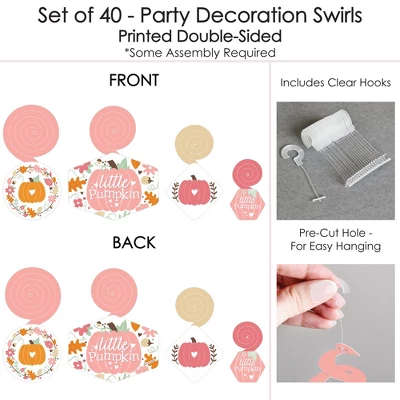Big Dot Of Happiness Girl Little Pumpkin - Fall Birthday Party Or Baby Shower Hanging Decor - Party Decoration Swirls - Set Of 40 6 Big Dot Of Happiness Girl Little Pumpkin - Fall Birthday Party Or Baby Shower Hanging Decor - Party Decoration Swirls - Set Of 40 - Image 4